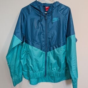 Nike Women's Teal and Blue Raincoat